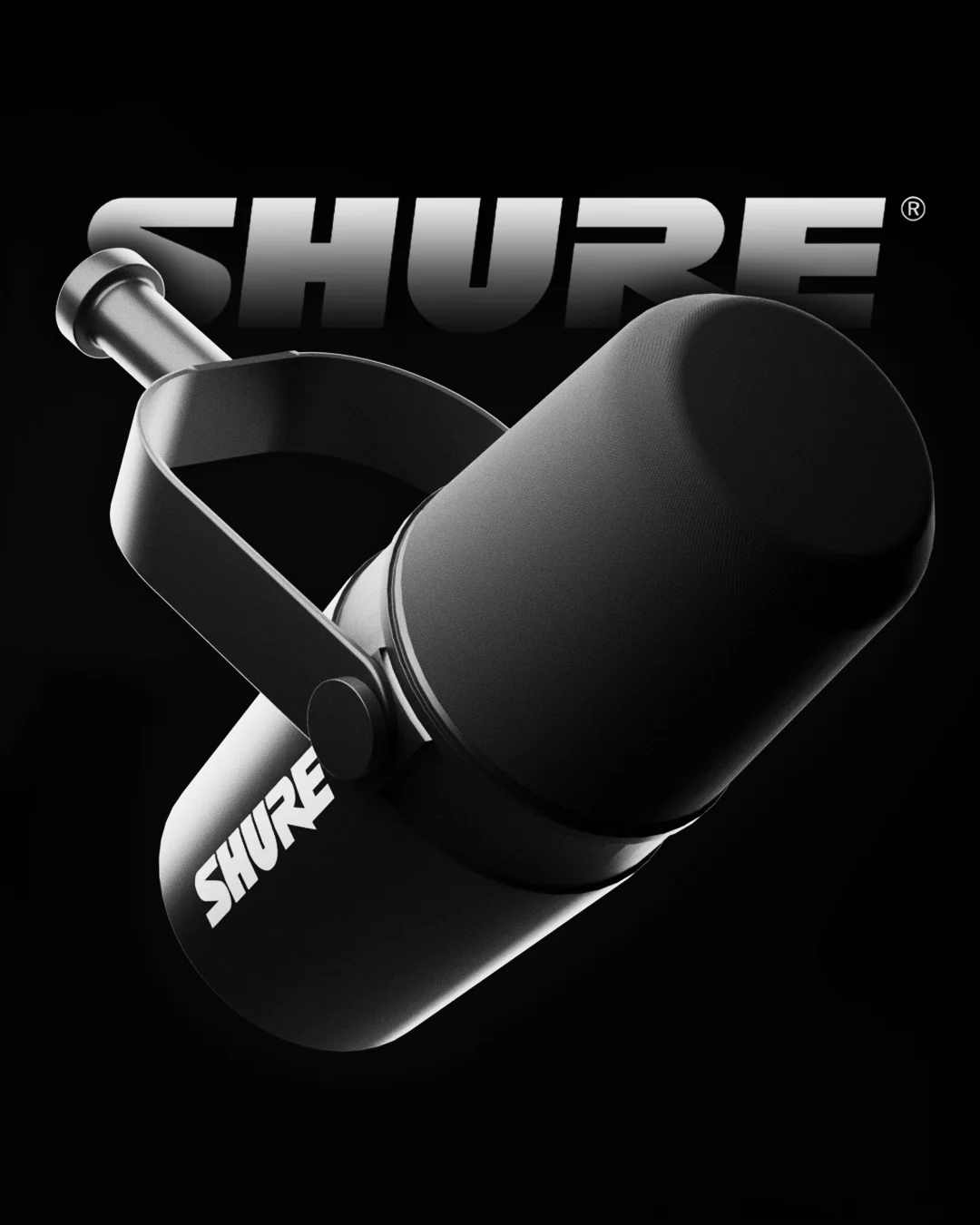 Shure microphone 3D render